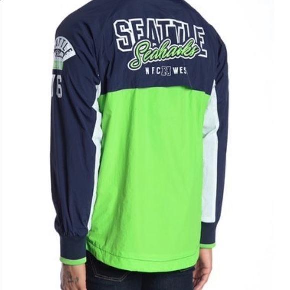 Seattle Seahawks Quarter Zip Track Jacket - Picture 3 of 3